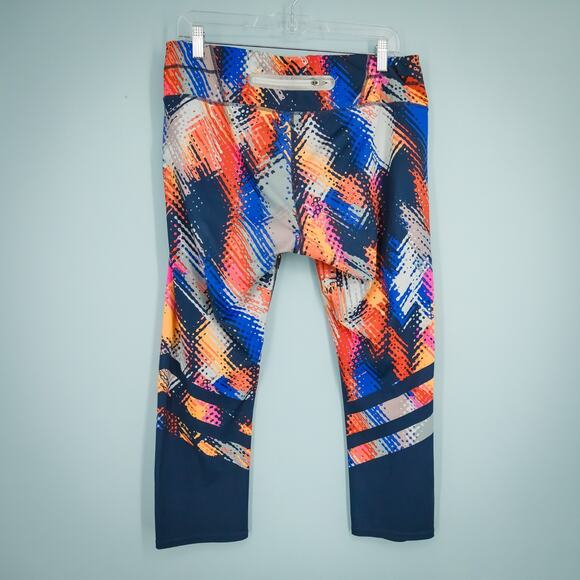 Athleta Size Large L Lava Sonar Print High Waist Pull On Capri Cropped Leggings - Picture 3 of 7